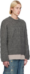 GANNI Gray Bubble Sweater