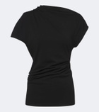 Agolde Beckly draped cotton jersey top