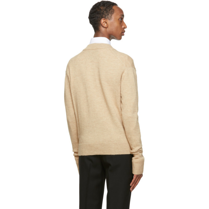 Rochas Homme Beige Wool Cardigan Rochas Homme