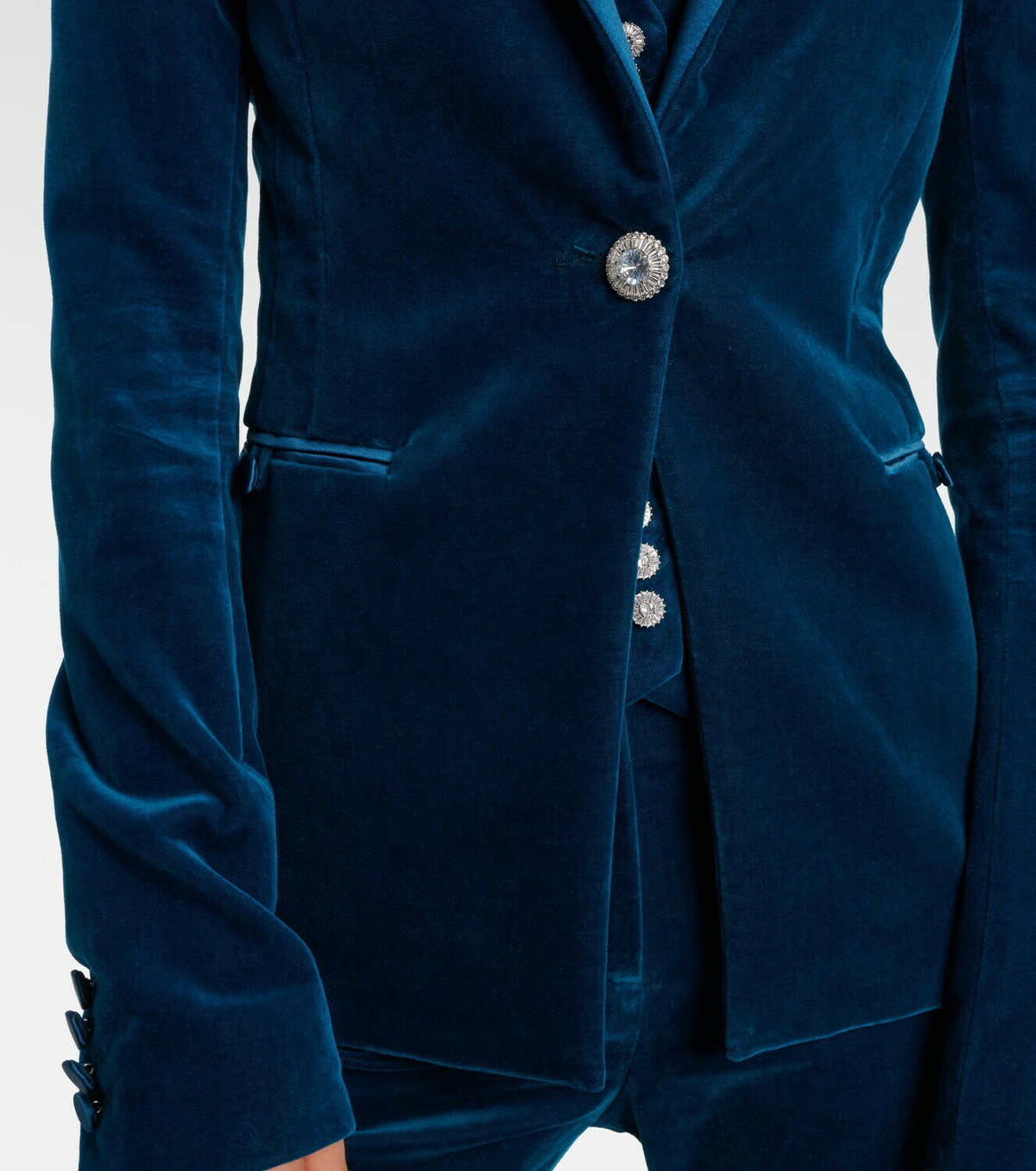 Rabanne Cotton-blend velvet and satin blazer