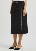 3.1 Phillip Lim Belted Panelled Cotton-blend Skirt Black
