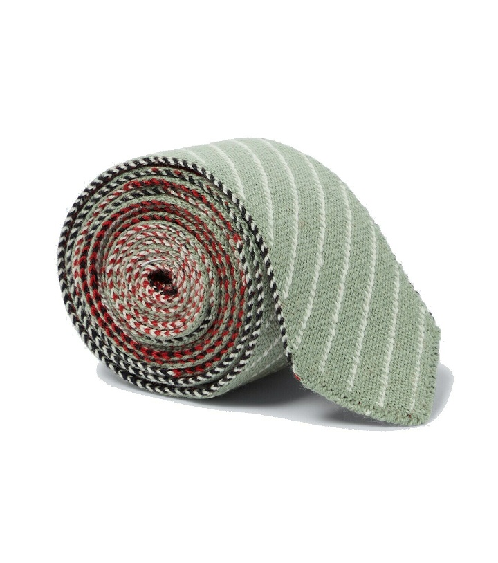 Photo: Thom Browne Striped wool knit tie