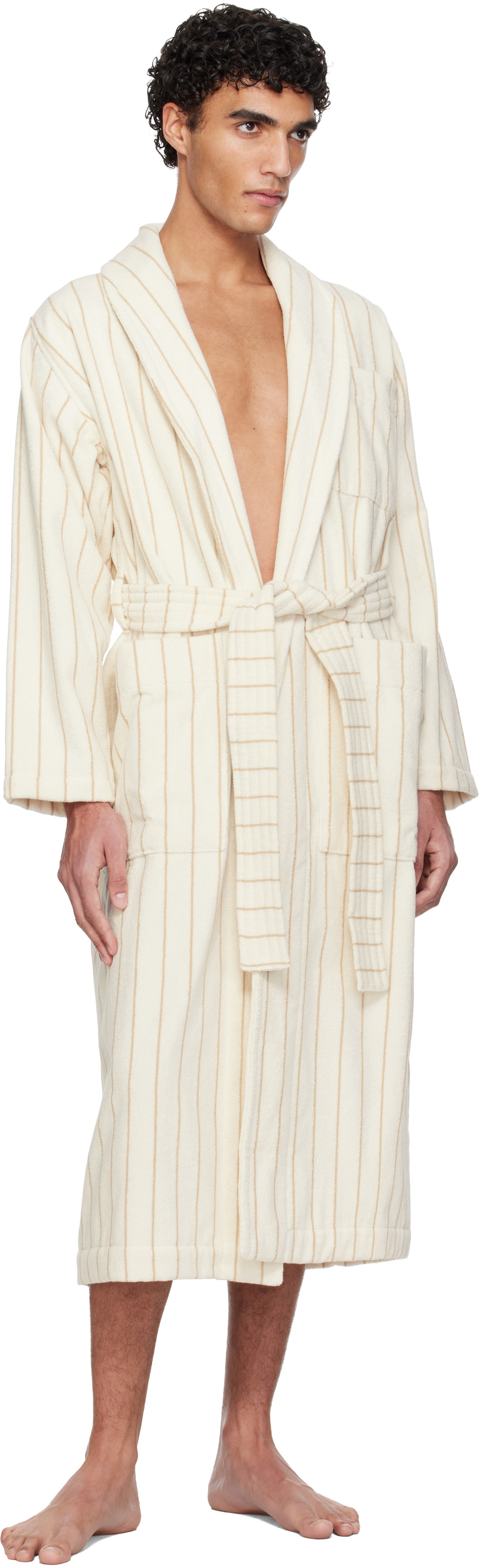 Tekla Off-White & Beige Terry Classic Bathrobe