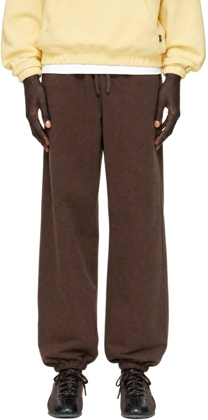 Photo: Palm Angels Brown Brushed Palm Tree Sweatpants