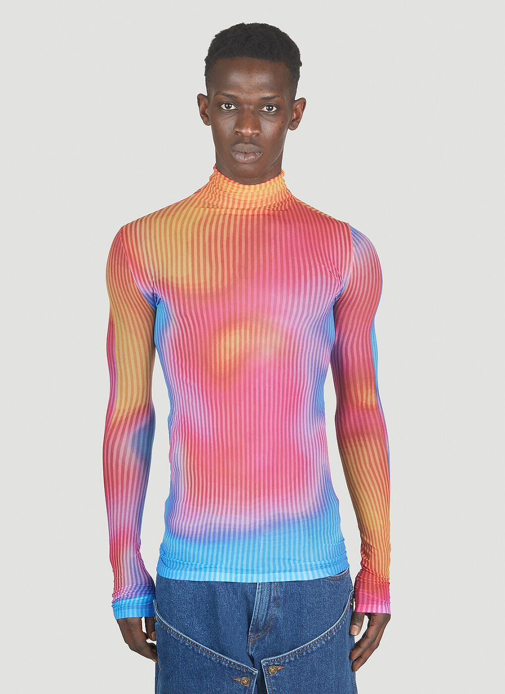 Acne Studios レインボーニット Acne Studios - Heat Map Motif Top in Pink Acne Studios