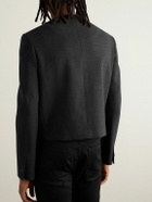 CELINE - Pinstriped Wool and Silk-Blend Gabardine Blazer - Gray