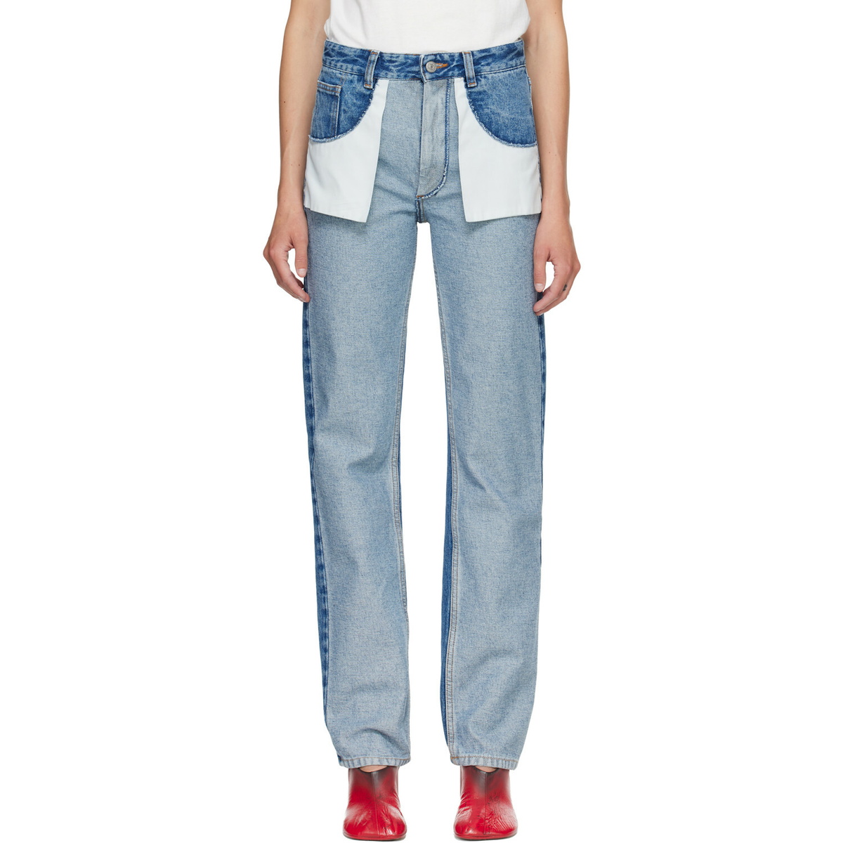 MM6 Maison Margiela Blue Straight-Leg Jeans