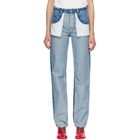 MM6 Maison Margiela Blue Straight-Leg Jeans