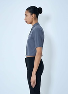 Jil Sander Short-Sleeve Button-Down Crop Shirt
