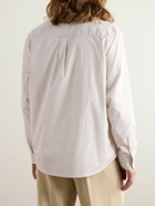 thisisneverthat - DSN Button-Down Collar Logo-Embroidered Striped Cotton Oxford Shirt - Neutrals