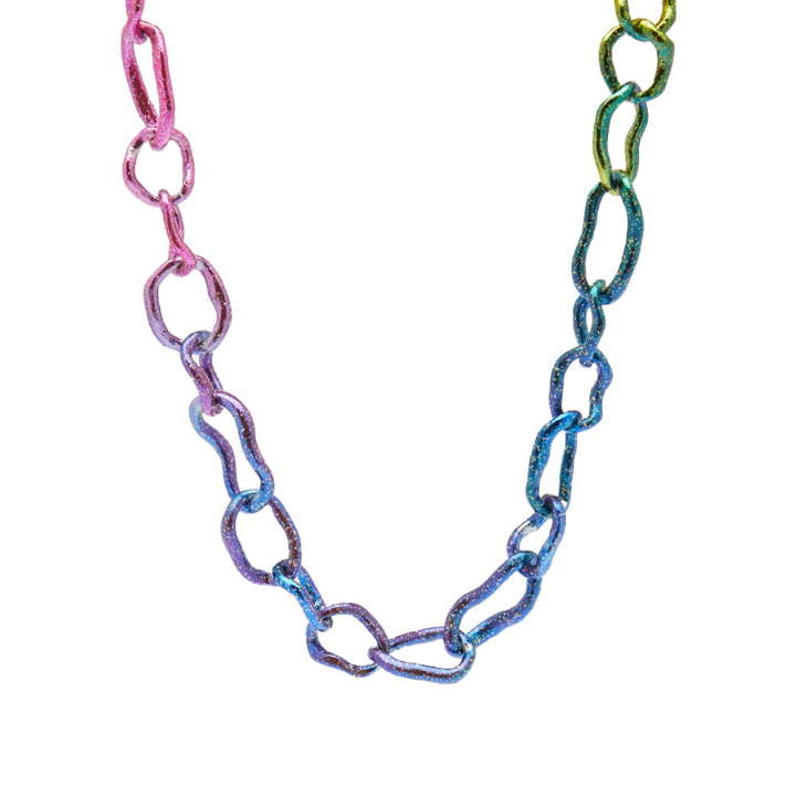 Photo: Collina Strada Women's Crushed Chain Necklace in Rainbow Glitter