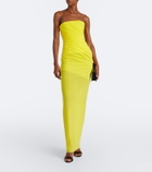 Alex Perry Ruched mesh bustier gown