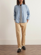 Maison Kitsuné - Button-Down Collar Logo-Embroidered Cotton Oxford Shirt - Blue