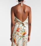 Etro Printed halterneck silk top