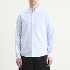 A.P.C. Men's Greg Button Down Stripe Shirt in Blue