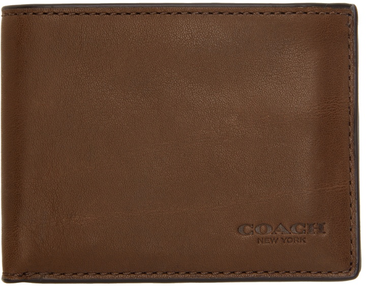 Photo: Coach 1941 Brown Leather Slim Bifold Wallet