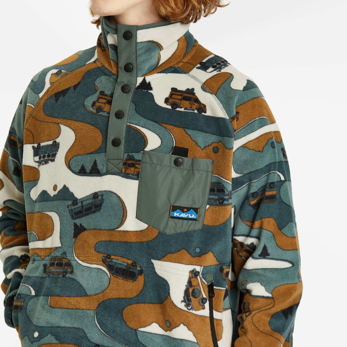 KAVU Men's Teannaway Fleece Top in Dream Van Glen