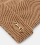 Gucci Horsebit ribbed-knit wool beanie