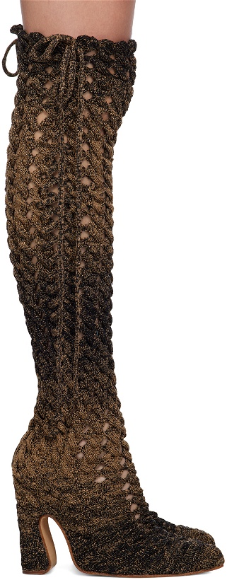 Photo: Isa Boulder Brown & Black SSENSE Exclusive Spiral Cable Boots