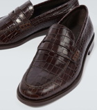 Manolo Blahnik Perry croc-effect leather penny loafers