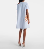 Carolina Herrera Floral-appliqué crêpe shift dress