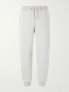 AMI PARIS - Logo-Embroidered Cotton-French Terry Sweatpants - Gray