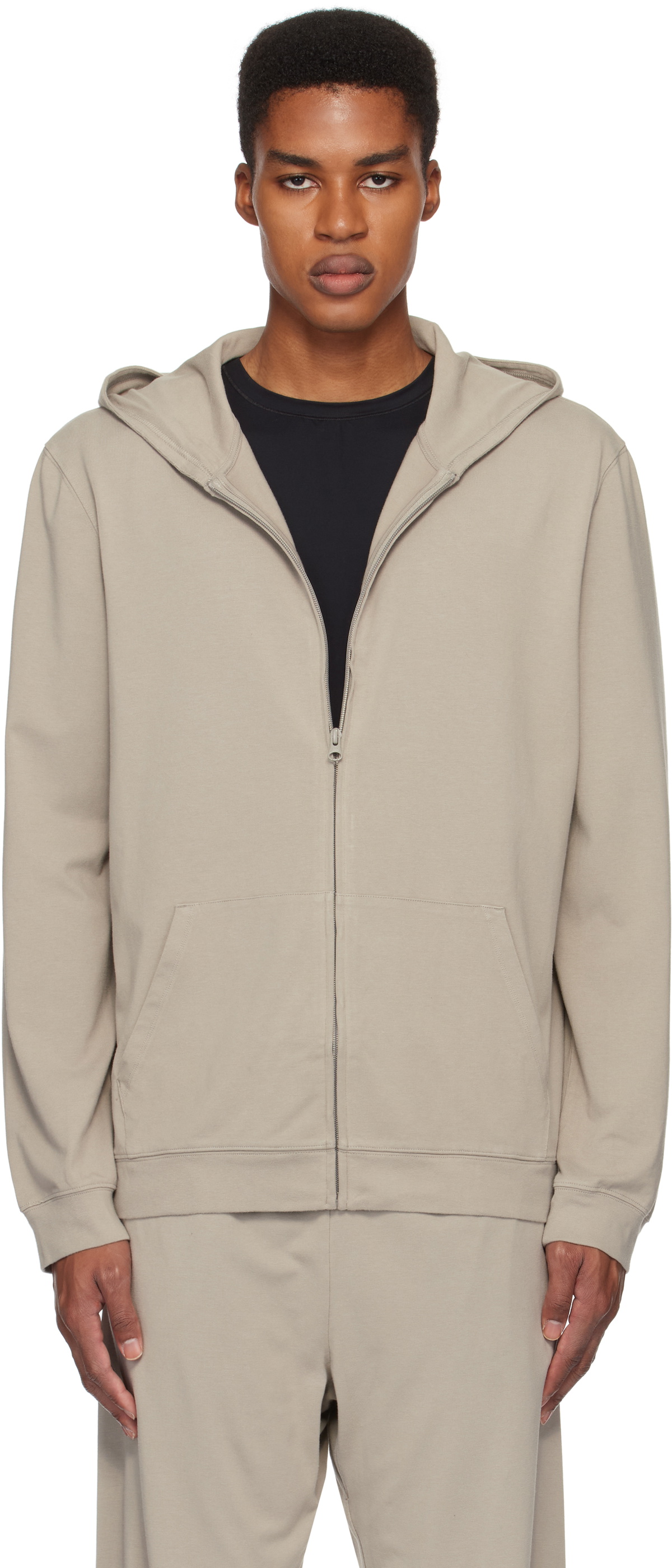 SKIMS Gray Jersey Lounge Zip Up Hoodie SKIMS