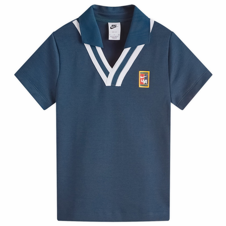 Photo: Nike Women's NSW Yoon Polo Top in Armory Navy/White