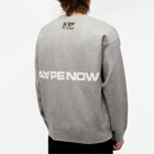 Men's AAPE Now Crew Neck Knit in White Heather