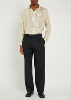 Smr Days Ornos Metallic-weave Voile Polo Shirt Gold
