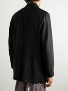 Our Legacy - Sharp Double-Breasted Striped Twill Blazer - Black