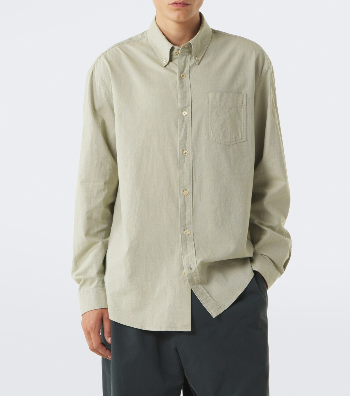 The Row Pompeo cotton chambray shirt