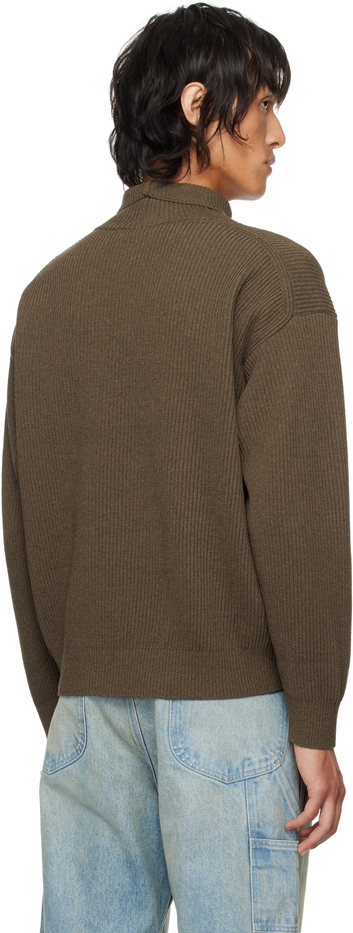 AURALEE Brown Super Fine Wool Turtleneck