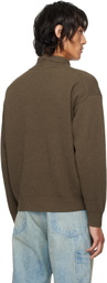 AURALEE Brown Super Fine Wool Turtleneck