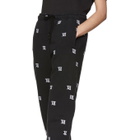 MISBHV Black Monogram Embroidered Lounge Pants
