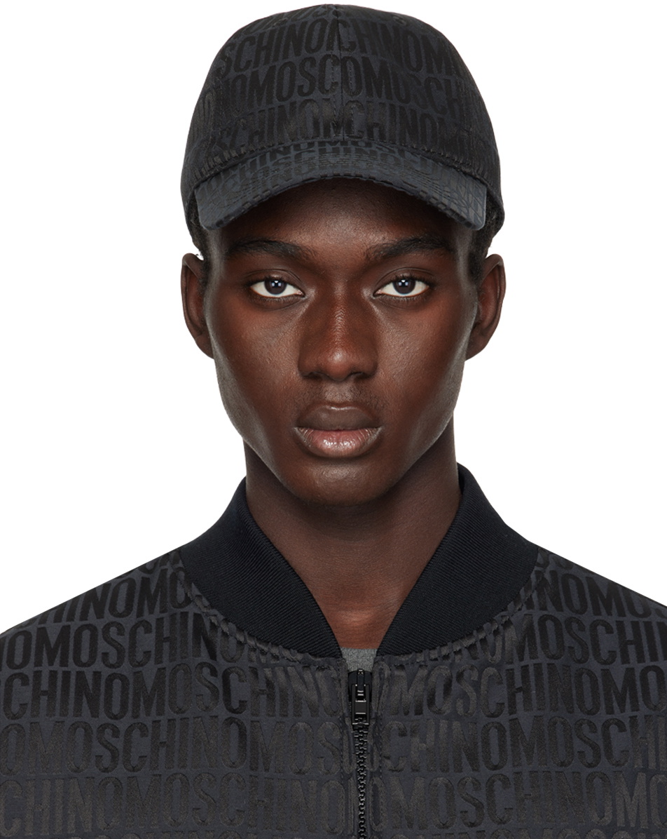 Moschino Black Jacquard Cap Moschino