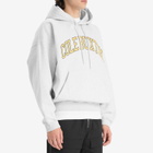 Cole Buxton Men's Yellow Arc Hoodie in Light Grey Marl