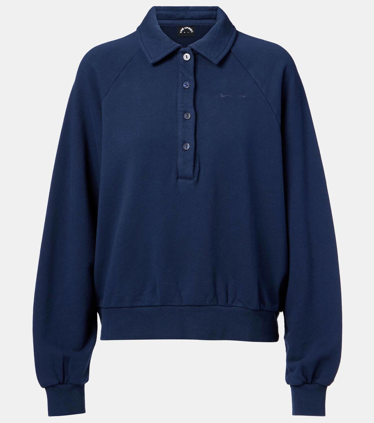 The Upside Elle logo cotton terry polo sweater