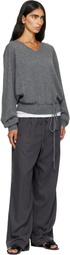LE17SEPTEMBRE Gray Silky Drawstring Trousers