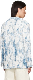 Feng Chen Wang Blue & White Printed Blazer