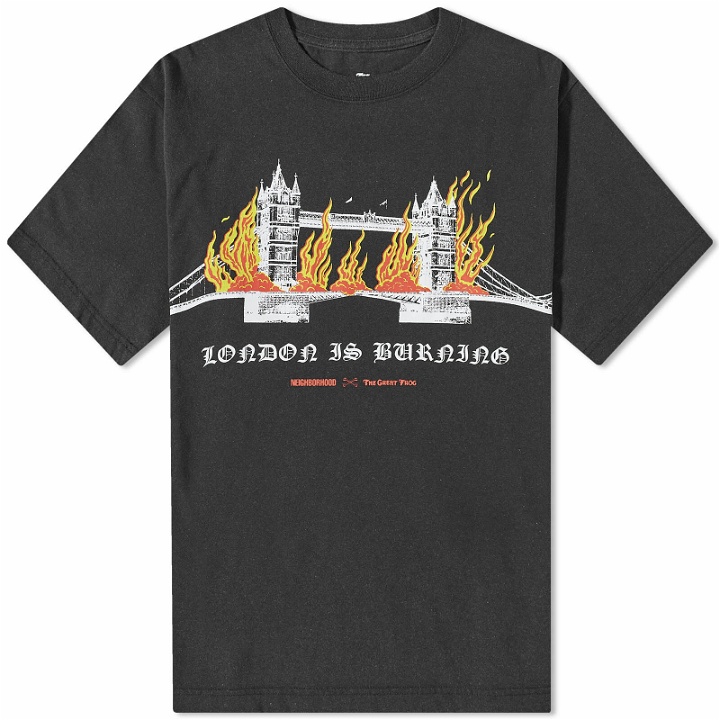 Photo: Neighborhood Men's x The Great Frog London Burning T-Shirt in Black