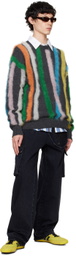 le PÈRE Gray Tyndell Stripe Sweater