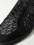 Christian Louboutin - Rantulow Rubber-Trimmed Mesh and Suede Sneakers - Black