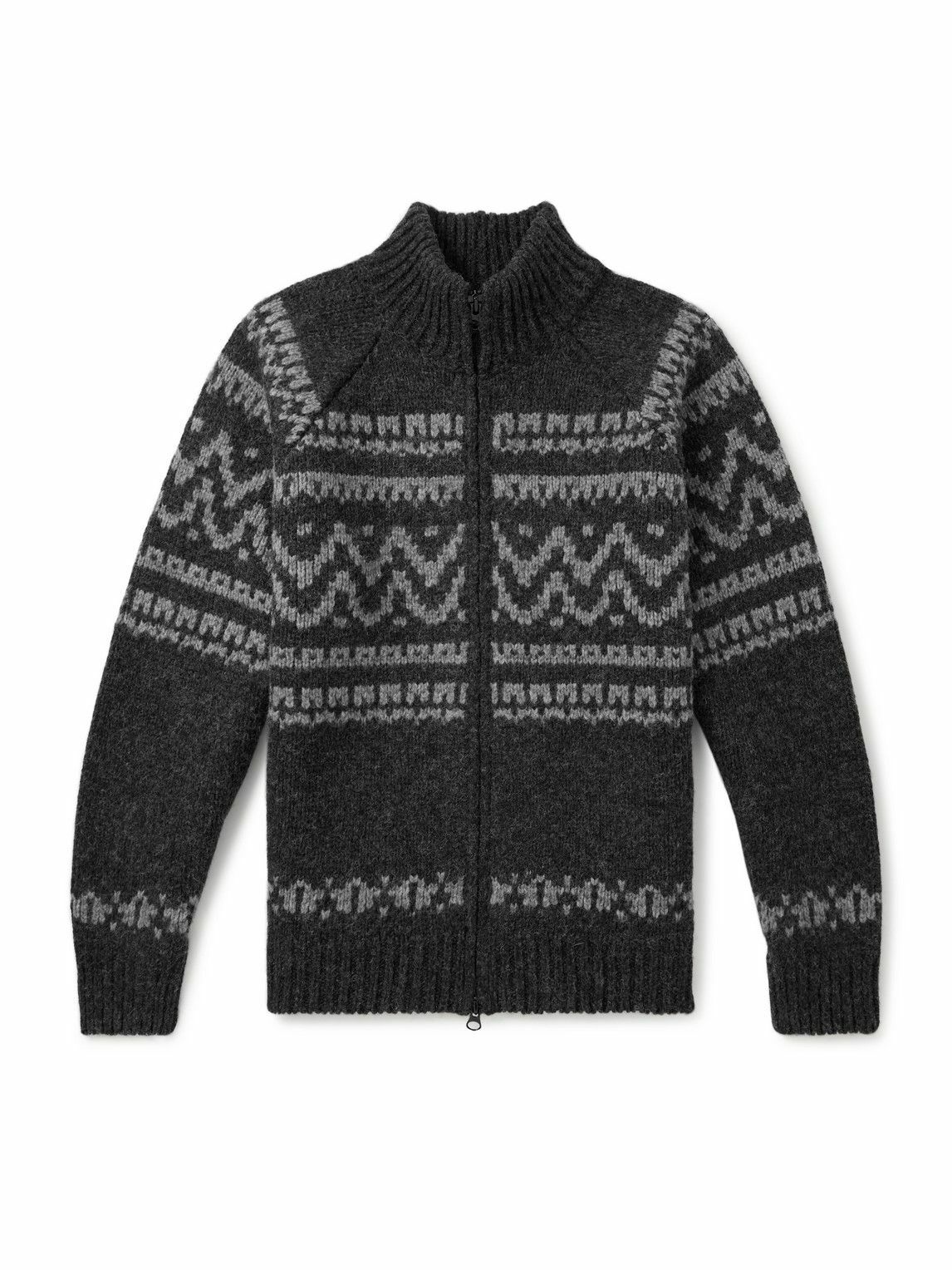 C.P. Company Wool Jacquard 3 Roll Neck Knit Black/White Pullovers