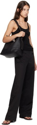 St. Agni Black Organic Cotton Slim Scoop Tank Top