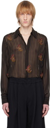 Dries Van Noten Black Striped Shirt