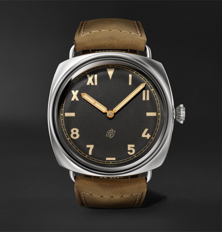 Photo: Panerai - Radiomir California Hand-Wound 47mm Stainless Steel and Suede Watch - Black