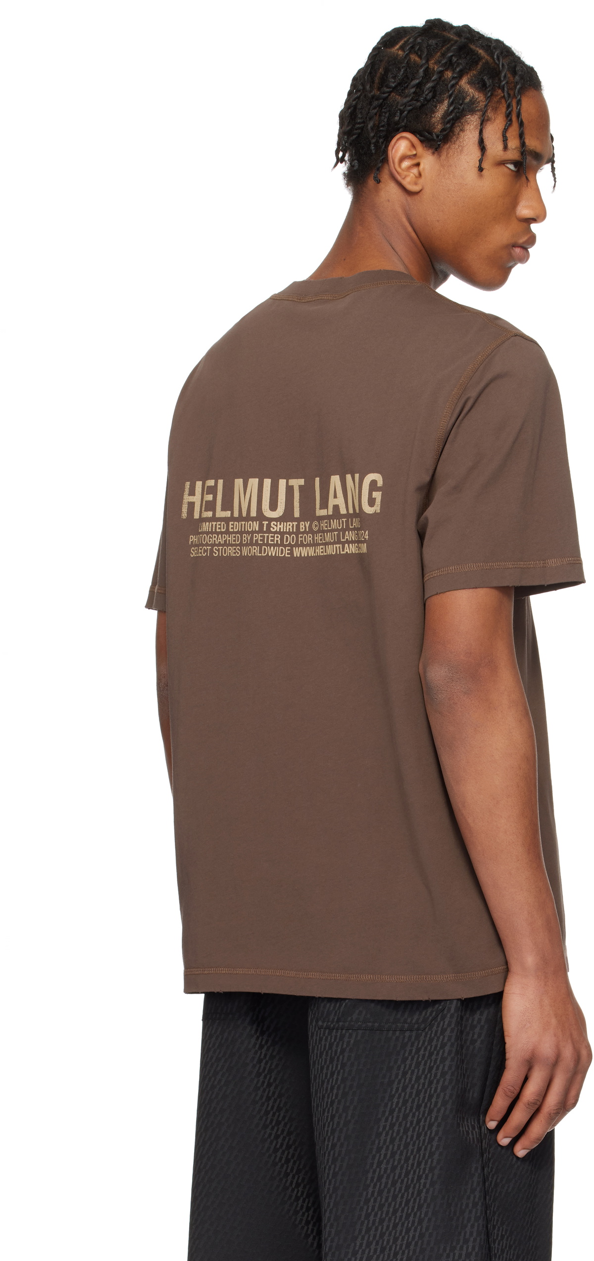 Helmut Lang Brown Downtown Postcard T-shirt