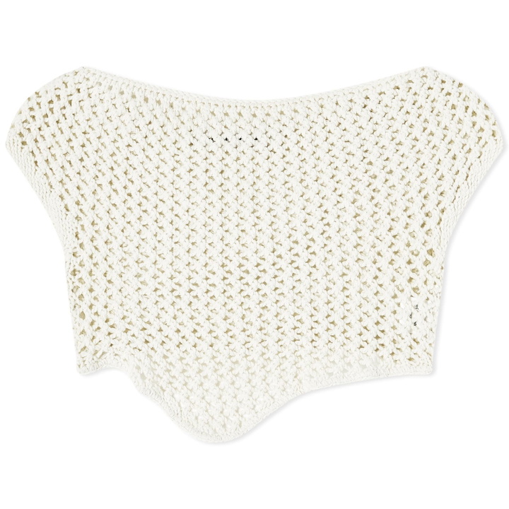 Photo: The Open Product Women's Off-Shoulder Crochet Knitted Vest Top in Beige