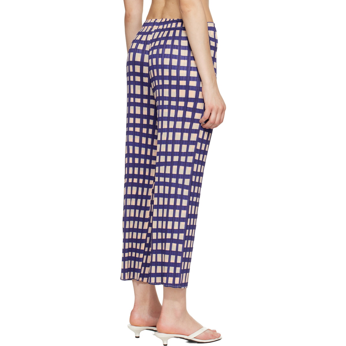 PLEATS PLEASE ISSEY MIYAKE Navy Basket Trousers